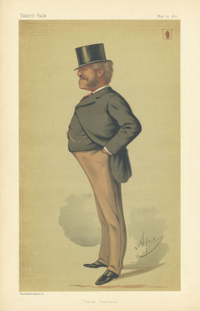 VANITY FAIR SPY CARTOON Sir Massey Lopes 'Local Taxation' Politics. Ape 1875